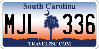 SC license plate MJL336
