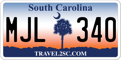 SC license plate MJL340