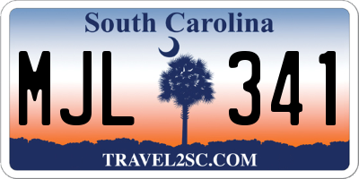 SC license plate MJL341