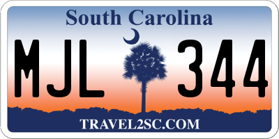 SC license plate MJL344