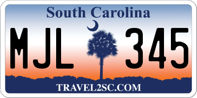 SC license plate MJL345
