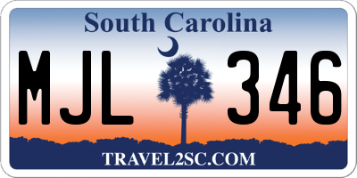 SC license plate MJL346