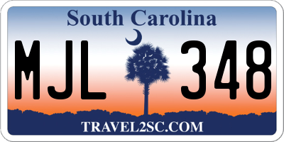 SC license plate MJL348