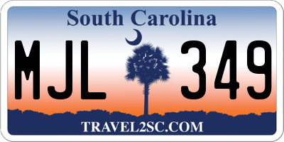 SC license plate MJL349