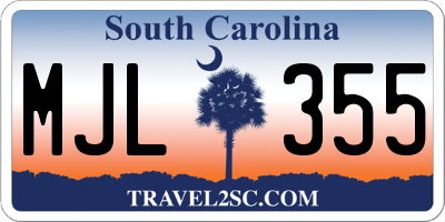 SC license plate MJL355