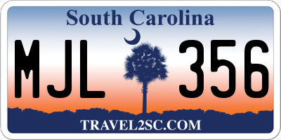 SC license plate MJL356