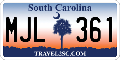 SC license plate MJL361
