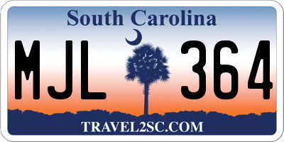 SC license plate MJL364