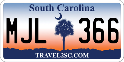 SC license plate MJL366