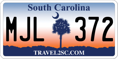 SC license plate MJL372