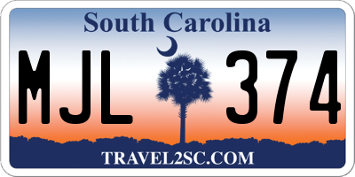 SC license plate MJL374