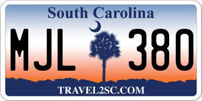 SC license plate MJL380