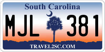 SC license plate MJL381