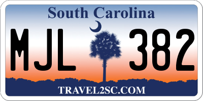 SC license plate MJL382
