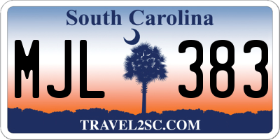SC license plate MJL383