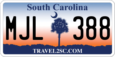 SC license plate MJL388