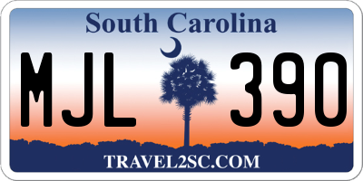 SC license plate MJL390