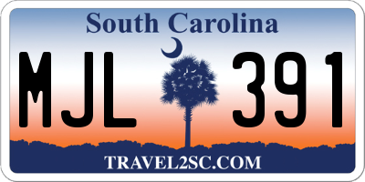SC license plate MJL391