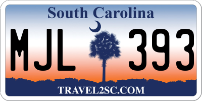SC license plate MJL393