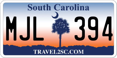SC license plate MJL394