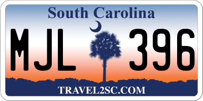 SC license plate MJL396