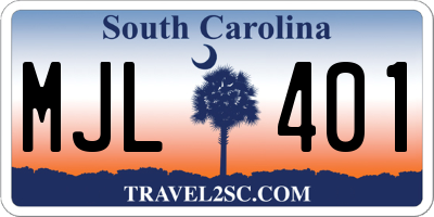 SC license plate MJL401
