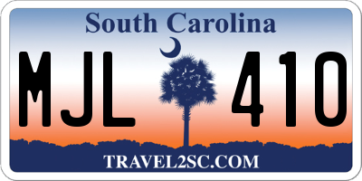 SC license plate MJL410