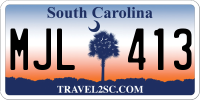 SC license plate MJL413