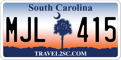 SC license plate MJL415