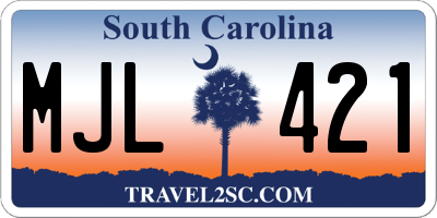 SC license plate MJL421
