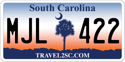 SC license plate MJL422