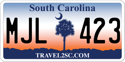SC license plate MJL423
