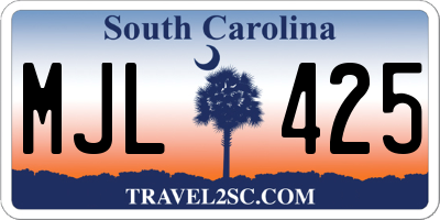 SC license plate MJL425