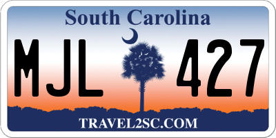 SC license plate MJL427