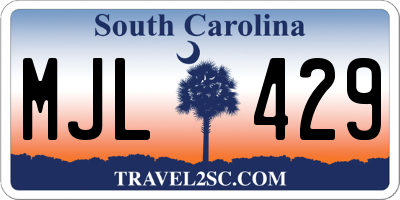 SC license plate MJL429