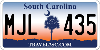 SC license plate MJL435