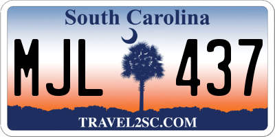 SC license plate MJL437
