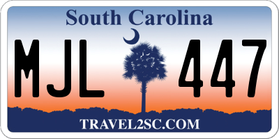 SC license plate MJL447