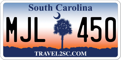 SC license plate MJL450
