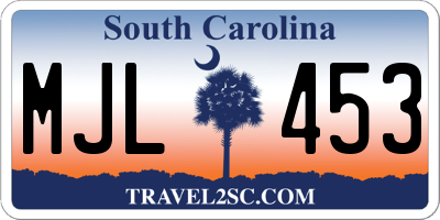 SC license plate MJL453