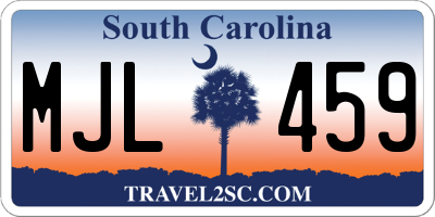 SC license plate MJL459
