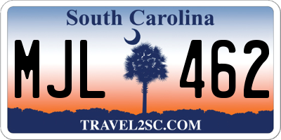 SC license plate MJL462