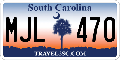 SC license plate MJL470