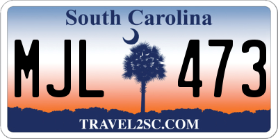 SC license plate MJL473