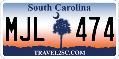 SC license plate MJL474