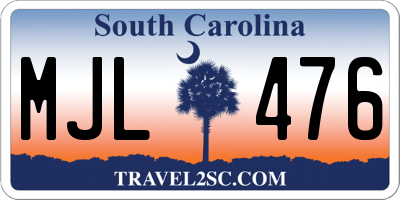 SC license plate MJL476