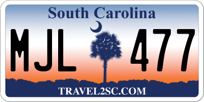 SC license plate MJL477