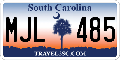 SC license plate MJL485