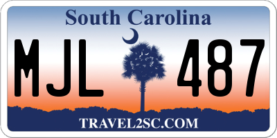 SC license plate MJL487