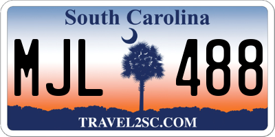 SC license plate MJL488